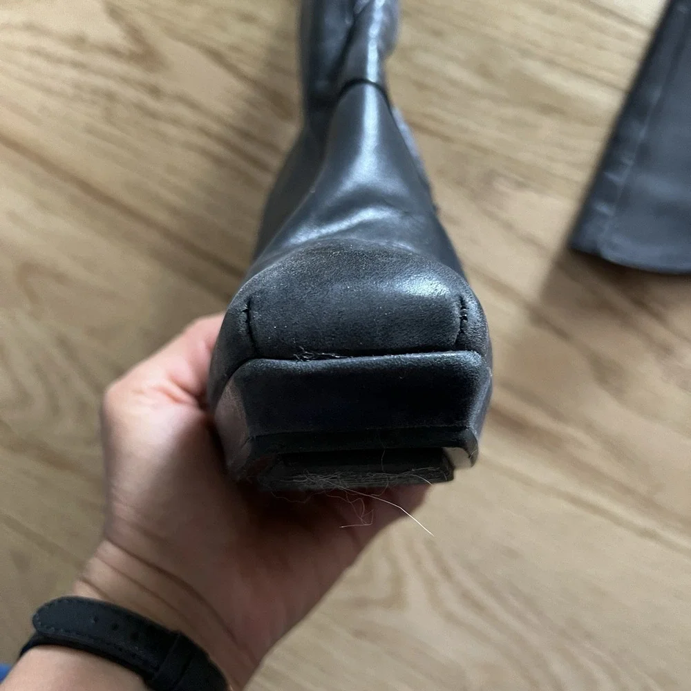 John Fluevog On Course Collection Leeward knee high square toe leather boots 7.5